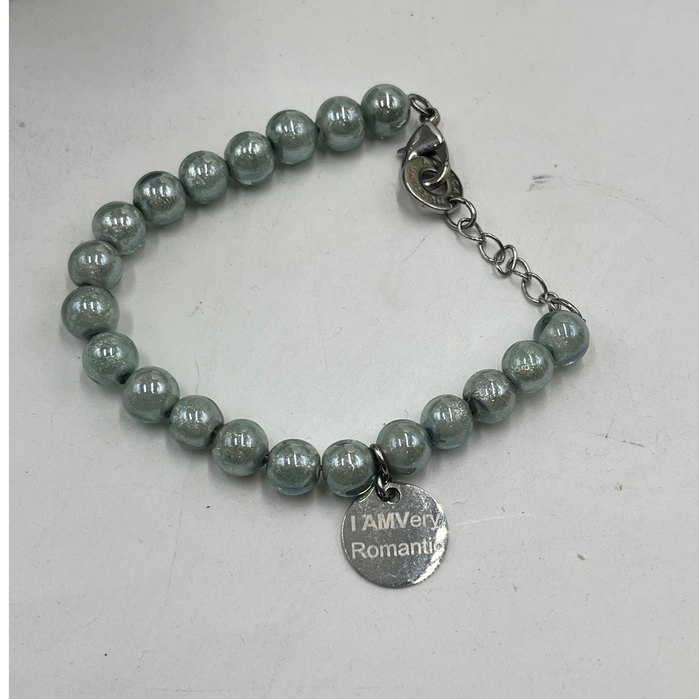 Antica‎ Murrina Venezia Gray Pearl Murano Glass I am Very Romantic Bracelet